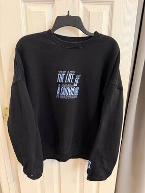Taylor Swift ™️ Black Crewneck with Pale Blue Text Graphic